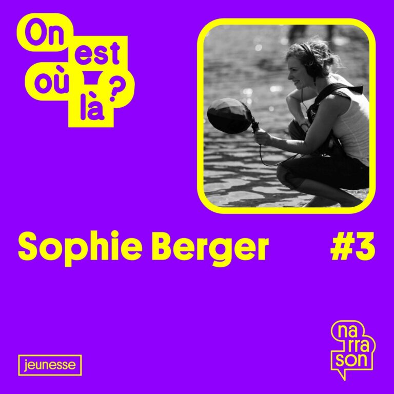 Cover de l'épisode 3 : photo noir et blanc de Sophie Berger, fond violet