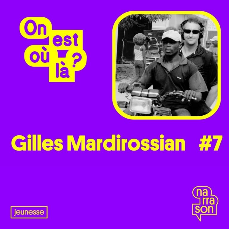 Cover de l'épisode 7 : photo noir et blanc de Gilles Mardirossian, fond violet